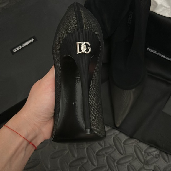 KIM DOLCE&GABBANA Stretch tulle ankle boots $975 - Picture 13 of 15